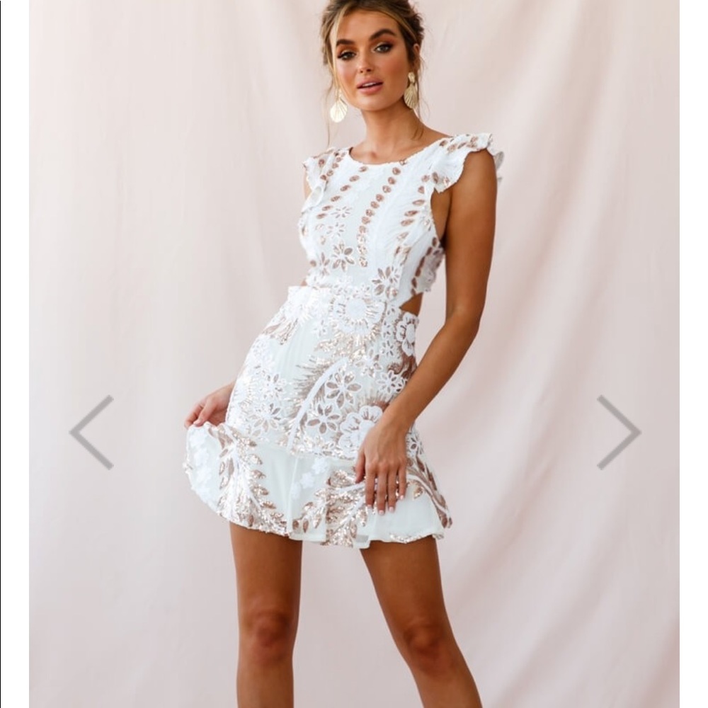White sequined dress